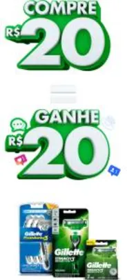 Compre R$20 em produtos Gillette e ganhe R$20 em créditos no celular