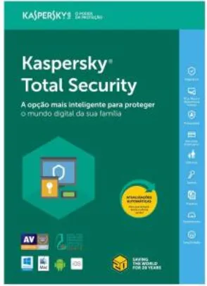 Kaspersky Total Security - Multidispositivos - 3 Dispositivos, 1 ano | R$55
