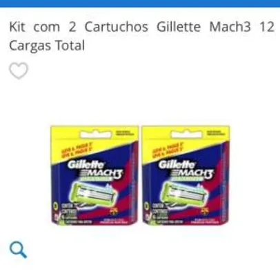 Kit com 2 cartuchos Gillete mach3 12 cargas