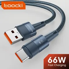 [ contas novas ]  [2 metros] 66w Super Fast Charging Cable Toocki Type C Cable Usb C Adapter