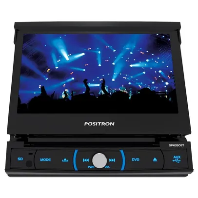 DVD Player Automotivo Pósitron SP6330BT com tela LCD 7\&quot; Touchscreen Retrátil Conexão Bluetooth, Entrada USB e Rádio FM.