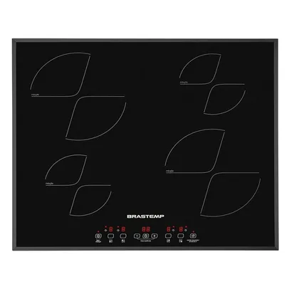 Cooktop Elétrico Brastemp, De Indução, 4 Queimadores Vitrocerâmico, 220v - Bdj62aebna