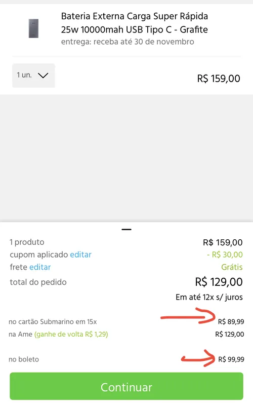 Imagem na descrição da promoção