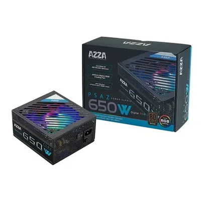 Fonte Gamer AZZA 650W RGB 80 PLUS Bronze PFC ATIVO, PSAZ-650W-ARGB