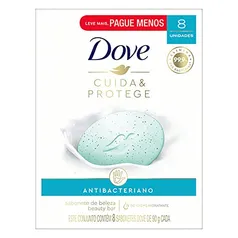 Pack Sabonete Barra Antibacteriano Dove Cuida & Protege Envoltório 8 Unidades 90g