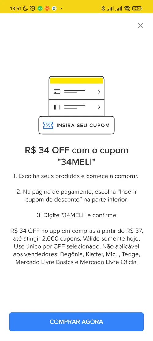 Imagem na descrição da promoção