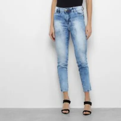 Calças Jeans Vale de West Skinny Marmorizado - Azul R$45