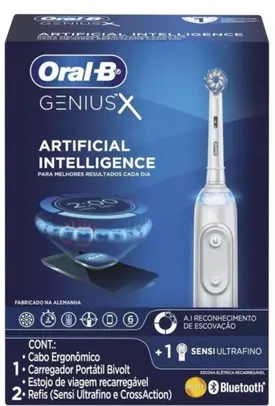 [REGIÕES SELECIONADAS] Escova de Dente Elétrica Recarregável Oral-B Genius X | R$340