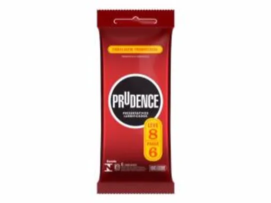 Preservativo Prudence Lubrificado Leve 8 Pague 6, 24 Unidades por R$ 10,38