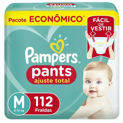 Fralda Pampers Pants Ajuste Total Tamanho M Com 112 Unidades