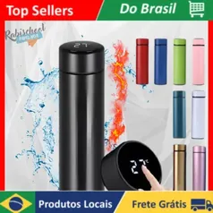 [ R$8,53 MOEDAS/ BR] Garrafa Térmica 500ml com Sensor de Temperatura Inteligente, Quente ou Gelado