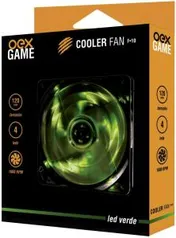 OEX F10 Cooler Fan 4 Leds, 12 V, 0.21 A, 42 CFM, 1000 RPM, Preto/Verde | R$23