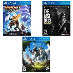 Horizon+The last of us + Ratchet e Clank PS4 Fisica - R$149,90