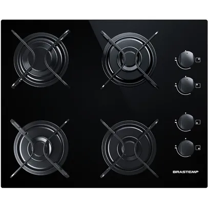 [AME SC R$ 192] Cooktop à Gás 4 Bocas Brastemp Ative! BDD61 Preto Vidro - Bivolt