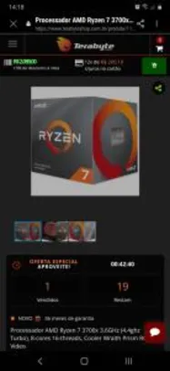 Processador AMD Ryzen 7 3700x 3.6GHz | R$2.089