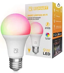 Smart Lâmpada Inteligente RSmart Wi-Fi LED 9W, Bivolt, Branco Frio e Quente e RGBW, Compatível com A