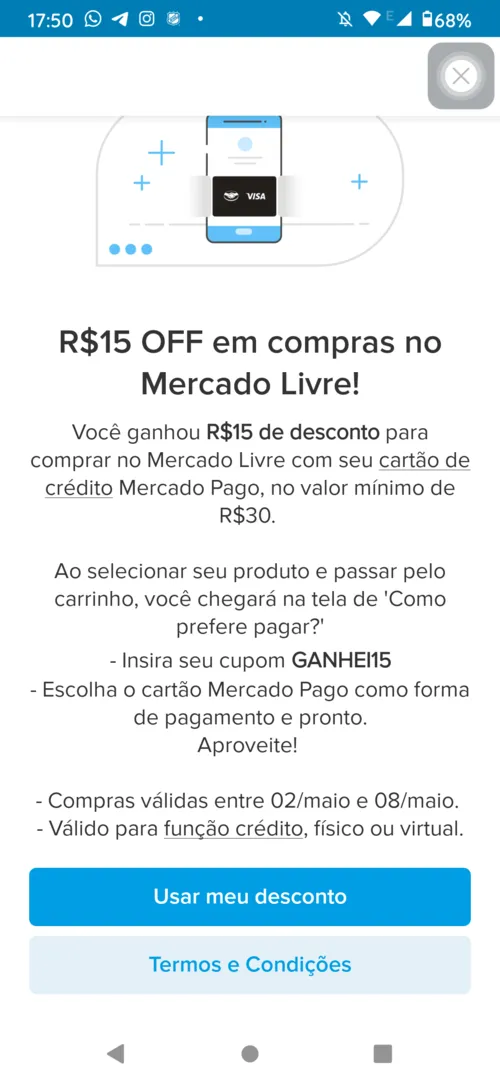 Imagem na descrição da promoção