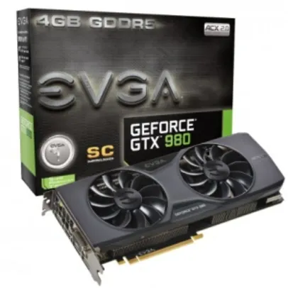 Saindo por R$ 1725: Placa de Vídeo EVGA GeForce GTX 980 SC 4GB 04G-P4-2983-KR | Pelando