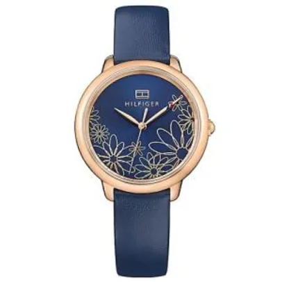 Relógio tommy hilfiger feminino couro azul - 1781783 - R$385