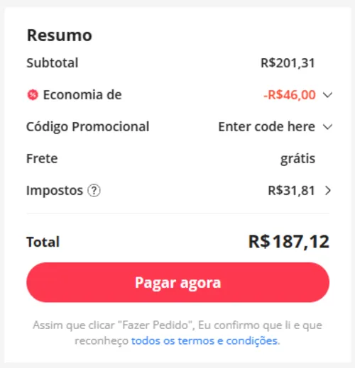 Imagem na descrição da promoção