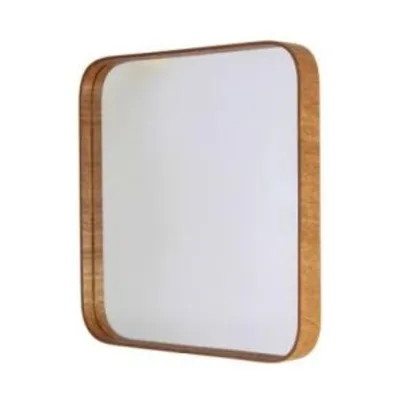 Espelho Formacril quadrado com moldura de madeira Mogno | R$ 229