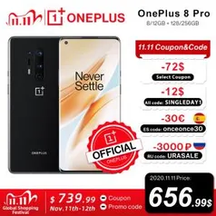 [11/11] Smartphone OnePlus 8 Pro 5G Global Rom 6,78 polegadas QHD + R$3.607