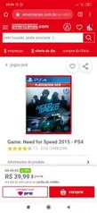 Game: Need for Speed 2015 - PS4 R$ 40