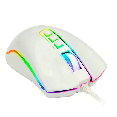 Mouse Gamer Redragon Cobra, RGB, 7 Botões, 10000DPI, Lunar White - M711W | R$115