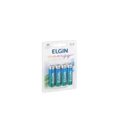 [ PRIME ] Kit Pilhas Alcalinas com 4X AA, Elgin, Baterias | R$6