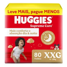 (REGIONAL)Fralda Huggies Supreme Care XXG Max 80 Unidades