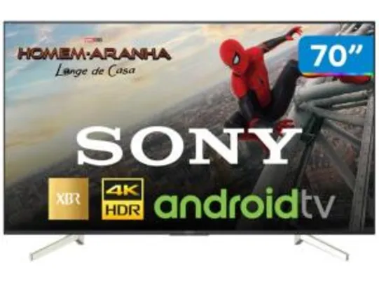 Smart TV 4K LED 70” Sony XBR-70X835F Android - Wi-Fi HDR Conversor Digital 4 HDMI 3 USB R$5600