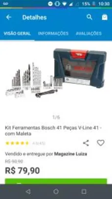 Kit ferramentas Bosch 41 peças com maleta | R$80