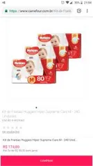 Kit de Fraldas Huggies Hiper Supreme Care M - 240 Unidades - R$139