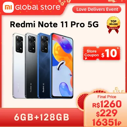 Smartphone Xiaomi Redmi Note 11 Pro 5G 6GB 128GB 108mp 67w Versão Global