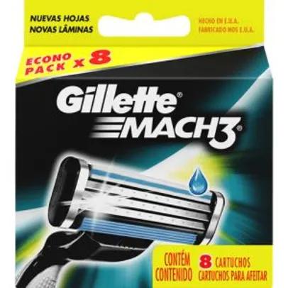 Carga para Aparelho de Barbear Gillette Mach3 - 8 Unidades - R$33
