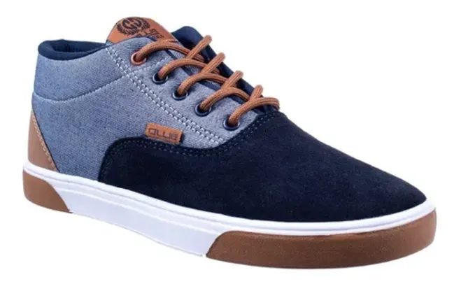 Tênis Masculino Cano Médio Street Mid Vince Azul Ollie O426 