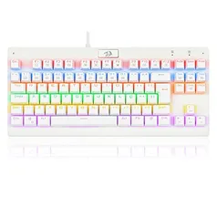 Teclado Mecânico Redragon Dark Avenger Lunar White IIuminação Rainbow Switch Black K568W-R