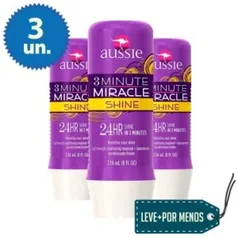 3 Tratamentos Aussie Shine de 3 Minutes Miracle 236ml por R$ 51