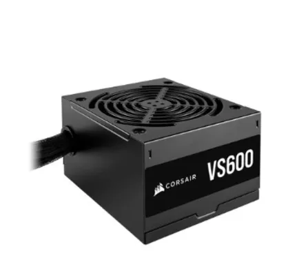 Fonte ATX 600W Corsair VS600, Selo 80 Plus White, Bivolt Automático, Com cabo de Força, CP-9020224-B