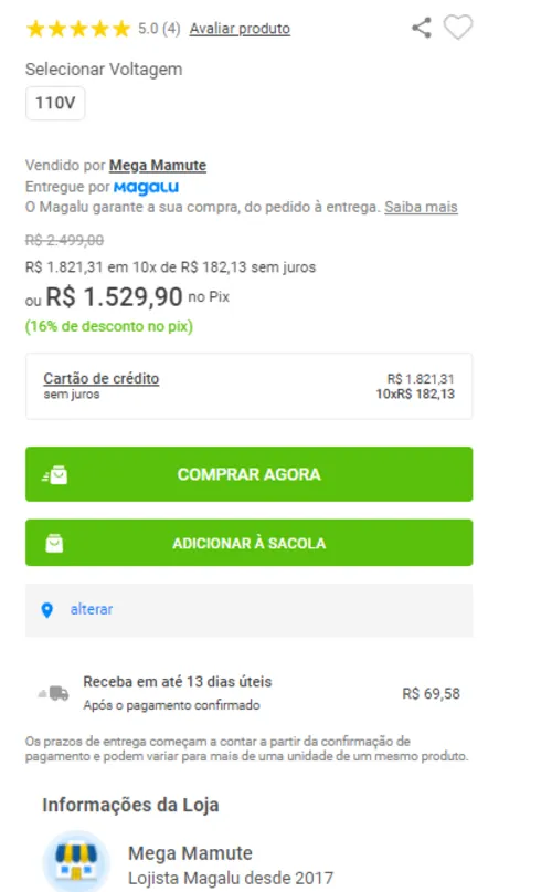 Imagem na descrição da promoção