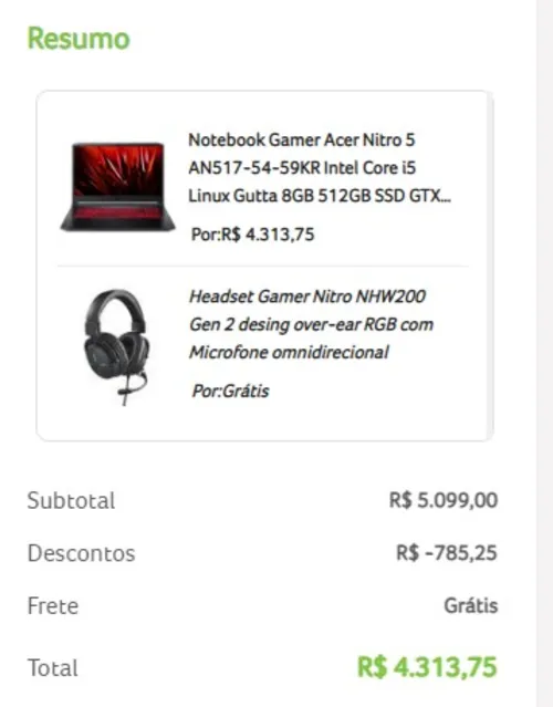 Imagem na descrição da promoção