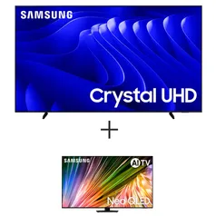 Smart TV Samsung Super Big 98&quot; Crystal UHD 4K 98DU9000 + Smart TV Samsung AI Neo QLED 4K 55&quot; Polegadas 55QN85DA