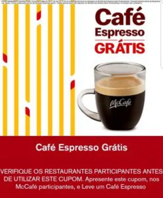 [APP MC DONALDS] MC Café Espresso - Grátis