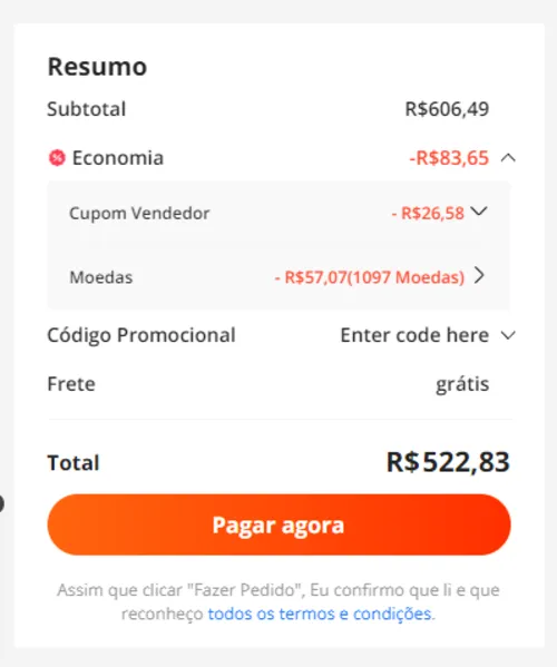 Imagem na descrição da promoção