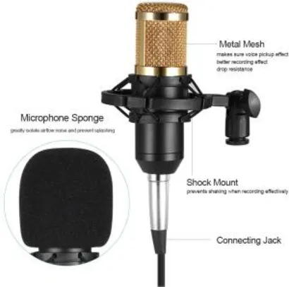 Microfone condensador Docooler BM800 R$ 127