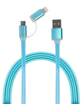 Cabo de Conexão USB Duplo 2 em 1 Slim | R$13