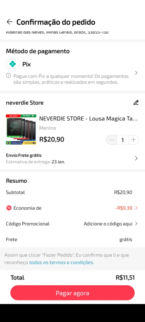 Imagem na descrição da promoção