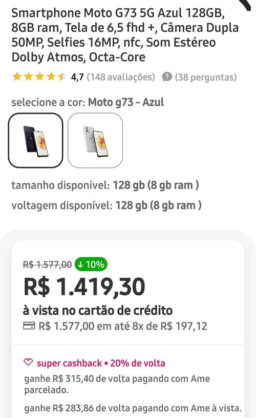 Imagem na descrição da promoção