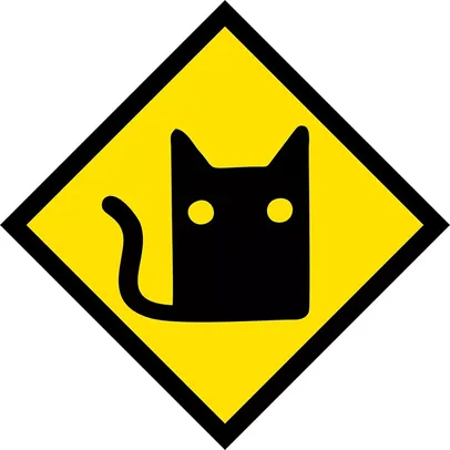 [R$ 1,50 de volta] Placa Cat decorativa fabricada com poliestireno de alto impacto (PSAI)