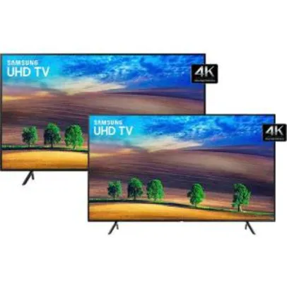 [R$ 3.958,00 com AME] Smart TV LED 55'' Samsung Ultra HD 4k 55NU7100 + Smart TV LED 49'' Samsung Ultra HD 4k 49NU7100